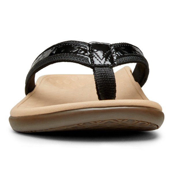 Vionic Sandals Ireland - Casandra Toe Post Sandal Black - Womens Shoes Discount | VTYCI-5147